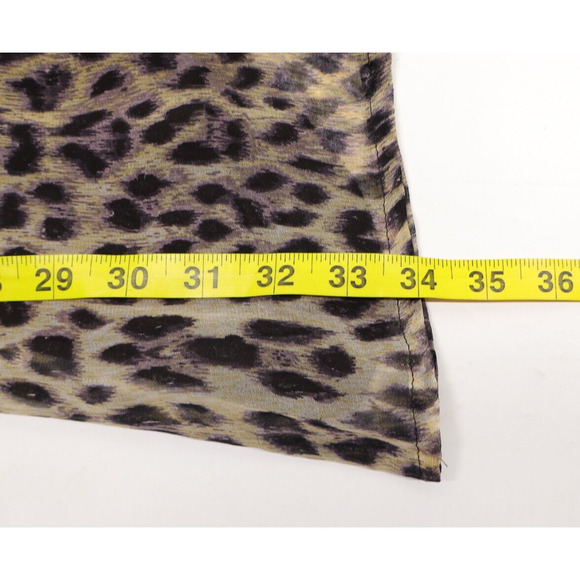 Buffalo by David Bitton Sheer Leopard Print Long Sleeve Dress Leather Detail S - Picture 5 of 10